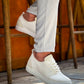 KB-101 Kuback White Knitted Lace-Up Men's Casual Shoes