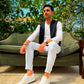 KB-101 Kuback White Knitted Lace-Up Men's Casual Shoes