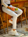 KB-101 Kuback White Knitted Lace-Up Men's Casual Shoes