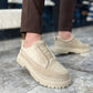 KB-703 Kuback Beige Suede Slip-On Men's Casual Shoes