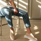 KB-M101 Kuback Beige Knitted Lace-Up Men's Casual Shoes