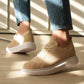KB-M101 Kuback Beige Knitted Lace-Up Men's Casual Shoes
