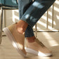 KB-M101 Kuback Beige Knitted Lace-Up Men's Casual Shoes
