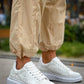 KB-X500 Kuback White Silver Lace-up Men's Daily Shoes