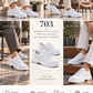 KB-703 Kuback White Leather Elasticated Daily Men's Shoes