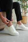 KB-X516 Kuback White Leather Men's Casual Shoes