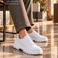 KB-703 Kuback White Leather Elasticated Daily Men's Shoes