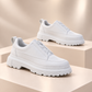KB-703 Kuback White Leather Elasticated Daily Men's Shoes