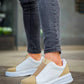 KB-007 Kuback White Beige High Sole Single Strap Laceless Men's Casual Shoes