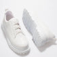 KB-703 Kuback White Leather Elasticated Daily Men's Shoes