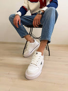 KB-04 Kuback White Leather Daily Men's Shoes