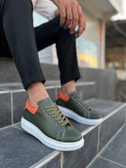 KB-DX3 Kuback Khaki Leather Men's Casual Shoes