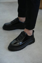 KB-703 Kuback Charcoal Patent Leather Daily Men's Shoes