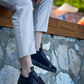 KB-112 Kuback Black Black Sole Knit Lace-up Men's Casual Shoes