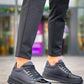 KB-X46 Kuback Black Patent Leather High Black Sole Casual Sneakers