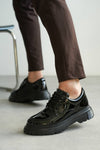 KB-X6 Kuback Coal Patent Leather Men's Casual Shoes