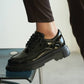 KB-X6 Kuback Coal Patent Leather Men's Casual Shoes