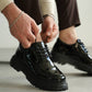 KB-X6 Kuback Coal Patent Leather Men's Casual Shoes