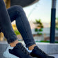 KB-X500 Kuback Black and White High-Sole Lace-Up Men's Casual Shoes