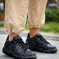 KB-X500 Kuback Black Gold Lace-up Men's Casual Shoes
