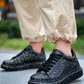 KB-X500 Kuback Black Gold Lace-up Men's Casual Shoes