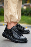 KB-X500 Kuback Black Gold Lace-up Men's Casual Shoes