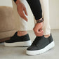 KB-X516 Kuback Black Leather Men's Casual Shoes