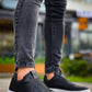 KB-007 Kuback Black and White High Platform Single Strap Laceless Men's Casual Shoes