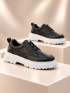 KB-703 Kuback Black Elasticated Men's Casual Shoes