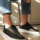 KB-N2 Kuback Black Leather Lace-Up Men's Casual Shoes