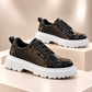 KB-703 Kuback Black Patent Leather Elasticated Men's Daily Shoes