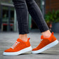 KB-X204 Kuback Orange Linen White High Sole Men's Casual Sneakers