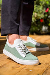 KB-110 Kuback Green Knitwear High Sole Lace-Up Casual Men's Shoes